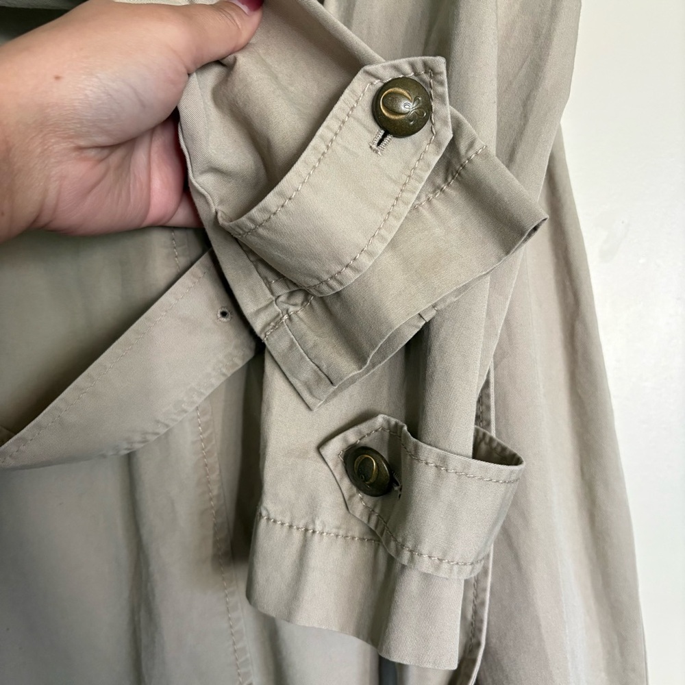 QMack Trench Coat Tan Cotton Women’s size Small - Picture 6 of 7